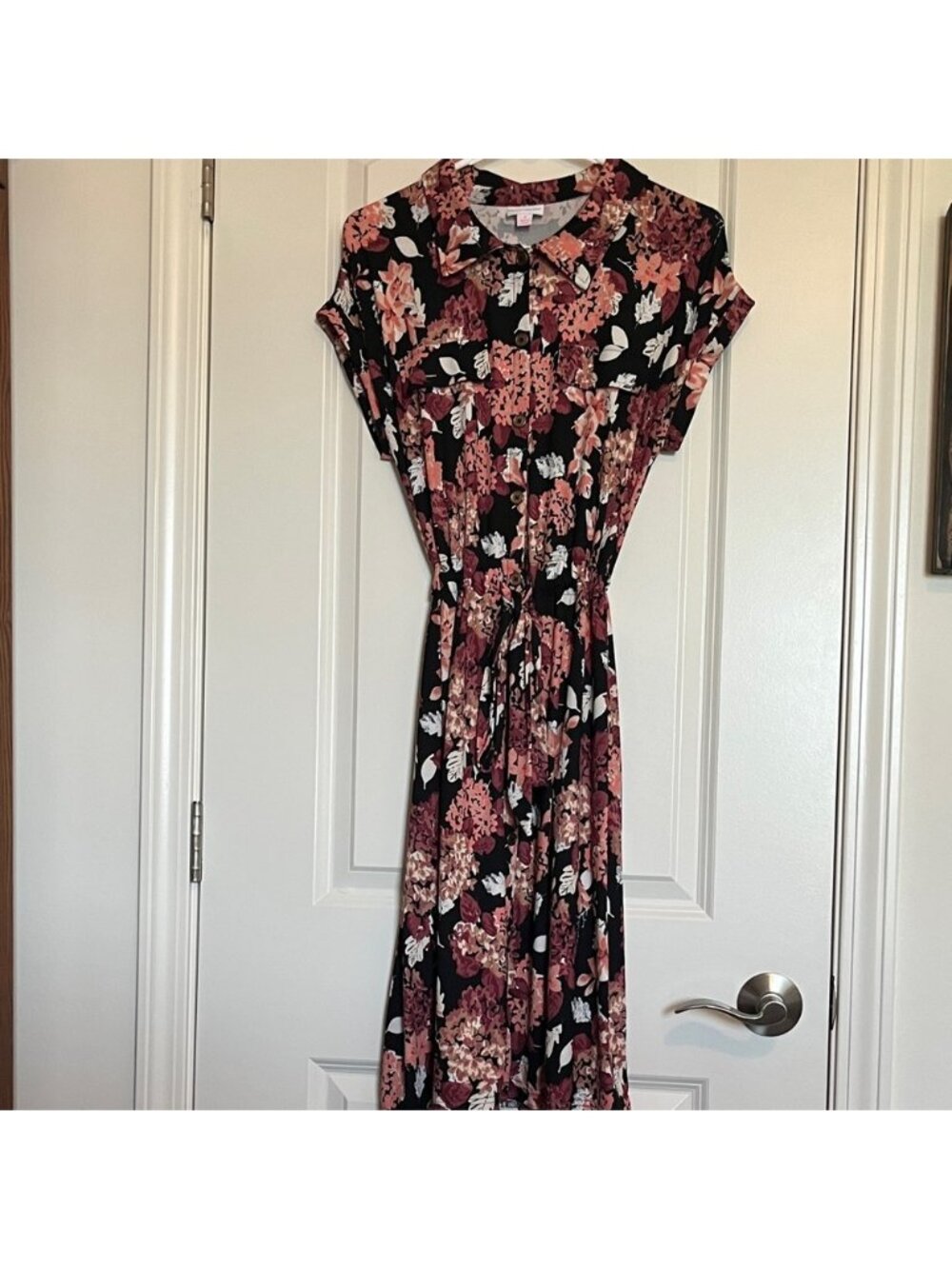 Stacie Floral Button-Down Dress with Pockets